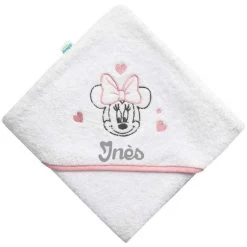 Cape De Bain 75 X 75 Cm Disney Personnalisée - Minnie Cœurs -Disney cape de bain bebe 75 x 75 cm disney personnalisee marie aristochats 5