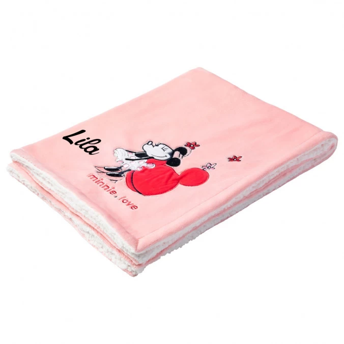 Couverture Bébé Bi-matière Disney Personnalisée - Minnie Confettis 3 Couverture Bébé Bi-matière Disney Personnalisée - Minnie Confettis