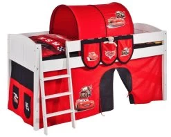 Disney Cars Lit Surélevé Blanc Rideau Cars 90x200cm