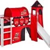 Disney Cars Lit Surélevé Toboggan Blanc Laqué Avec Tour Et Rideau Cars 90x190 Cm -Disney lit sureleve toboggan blanc laque avec tour et rideau cars 90x190 cm 4260304318690 221270