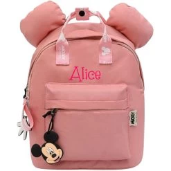 Sac à Dos Maternelle Disney Personnalisé - Mickey Rose -Disney sac a dos maternelle disney personnalise mickey rose 2