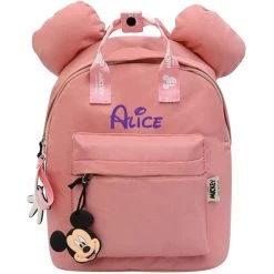 Sac à Dos Maternelle Disney Personnalisé - Mickey Rose -Disney sac a dos maternelle disney personnalise mickey rose 3