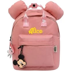 Sac à Dos Maternelle Disney Personnalisé - Mickey Rose -Disney sac a dos maternelle disney personnalise mickey rose 4