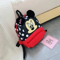 Sac à Dos Maternelle Disney Personnalisé - Minnie Noir Et Rouge -Disney sac a dos maternelle disney personnalise minnie noir et rouge 2