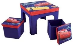 Disney Cars Table Carrée Et 2 Tabourets De Rangement Cars Disney
