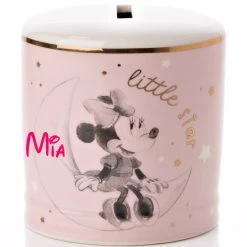 Tirelire En Céramique Disney Personnalisée - Minnie Rose